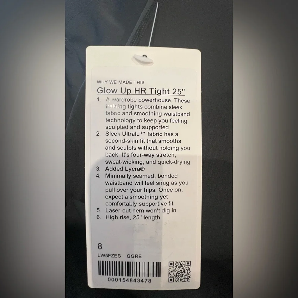 Lululemon Graphite Grey High Rise Tight 25 Leggings Size 8